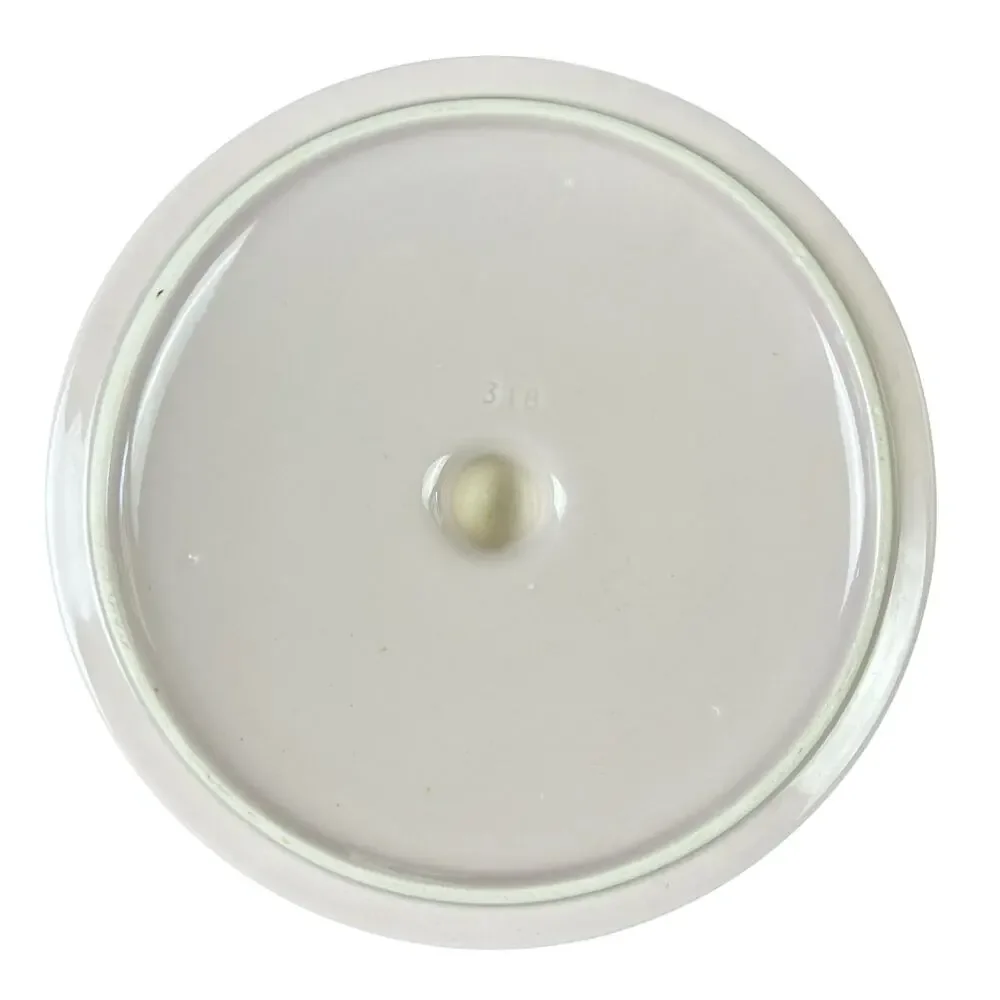 Pfaltzgraff Aura Pink 2 QT Casserole Dish and Lid Round Cream Color Stoneware